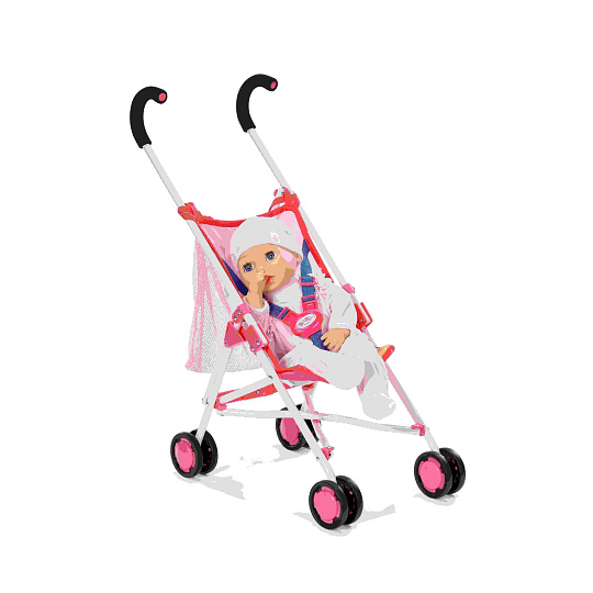 Zapf BABY born Kočárek hole se síťkou - růžový