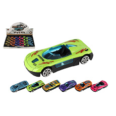 Teddies Auto závodní mini kov/plast 7cm na volný chod 6 barev