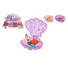 Teddies Mořská panna plast 10cm s doplňkem mix druhů v mušli 11x5x10cm
