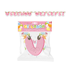 Rappa Papírová girlanda Všechno nejlepší - růžová