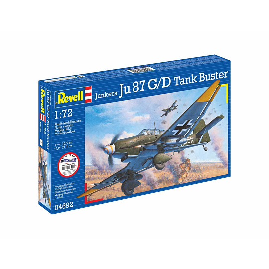 Revell Starter Kit letadlo 74692 - Junkers Ju87 G/D Tank Buster (1:72)