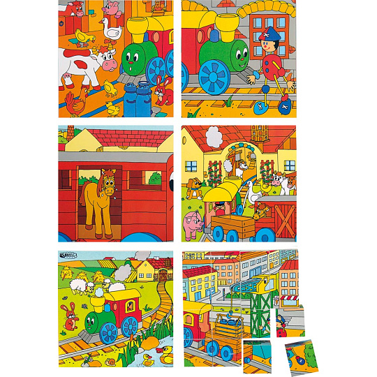 Woody brázkové kostky Kubus 4x4 "Mašinka"