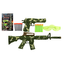 Teddies Pistole/Puška 2ks plast + pěnové náboje 11ks + brýle na kartě 30x46x4cm Teddies Pistole/Puška 2ks plast + pěnové náboje 11ks + brýle na kartě 30x46x4cm