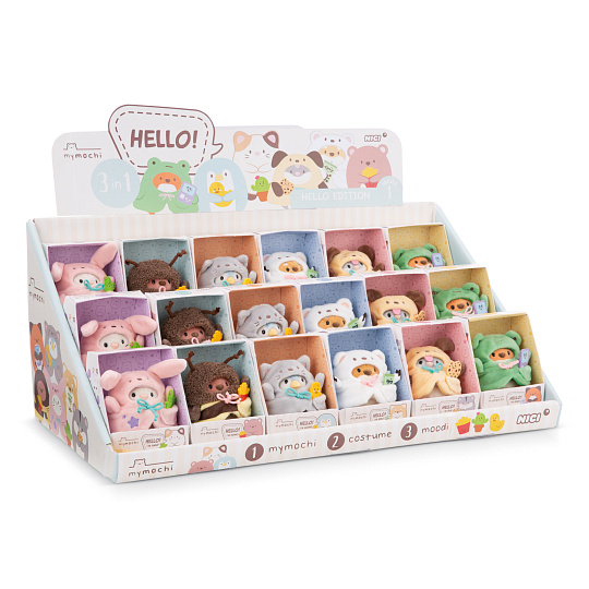 NICI display plyš MyMochi 8cm, 18ks assort, plný 3v1