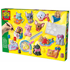 SES Odlévání a malování sada kočky a psi