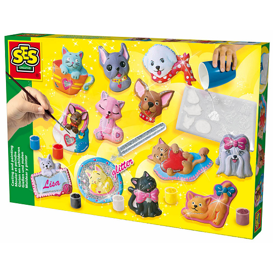 SES Odlévání a malování sada kočky a psi