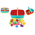 Piknikový košík - ovoce/zelenina krájecí 15ks plast 2 barvy 28x20cm