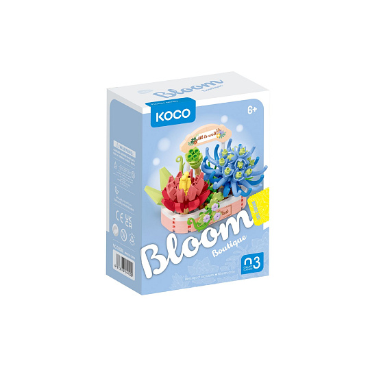 Stavebnice mini KOCO Kouzlo sukulentů plast 271ks v krabičce 11x15x6cm