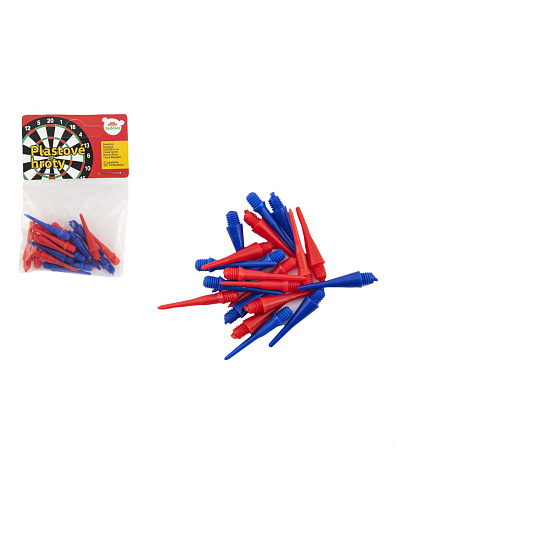 Teddies Plastové hroty 20ks k házecím šipkám v sáčku 6x9cm