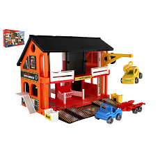 Auto servis 2 patra + 3 auta plast v krabici 59x39x15cm Wader Auto servis 2 patra + 3 auta plast v krabici 59x39x15cm Wader