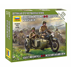 Zvezda Wargames (WWII) figurky 6277 - Soviet M-72 Sidecar Motorcycle w/Crew (1:72)