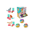 Teddies Míček s překvapením plast 6cm zvířátko s doplňky mix barev