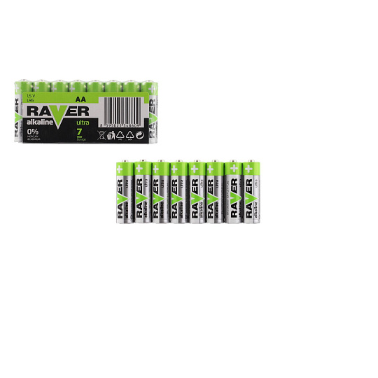Baterie RAVER LR6/AA 1,5 V alkaline ultra 8ks ve fólii Baterie RAVER LR6/AA 1,5 V alkaline ultra 8ks ve fólii