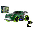 Auto RC závodní 2,4GHz plast 12cm na baterie se světlem zelené v krabici 23x17x5,5cm