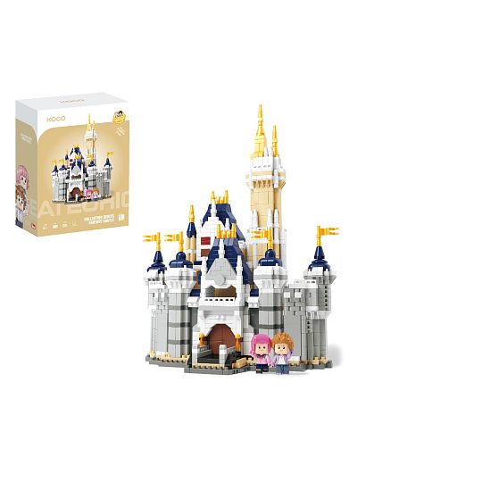Stavebnice mini KOCO Pohádkový hrad plast 1274ks v krabičce 15x20x8cm