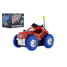 Auto kaskadérské plast 9x9cm na baterie se světlem, zvukem v krabičce 14x10cm