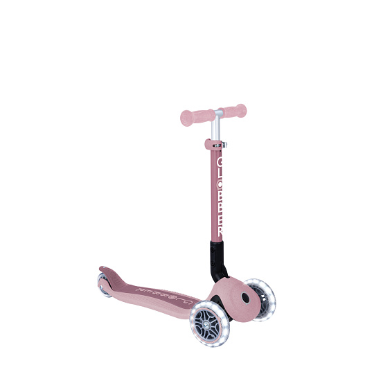 GLOBBER Koloběžka JUNIOR FOLDABLE LIGHTS ECOLOGIC, berry GLOBBER Koloběžka JUNIOR FOLDABLE LIGHTS ECOLOGIC, berry