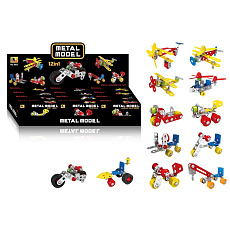 Teddies Stavebnice dopravní prostředek kov/plast v krabičce 11x6cm mix druhů