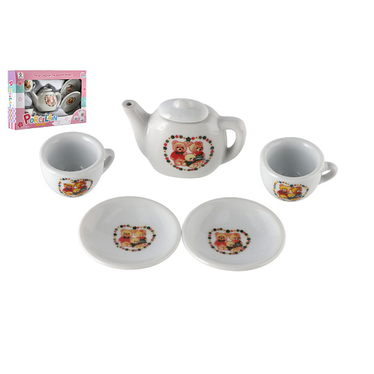 Čajová sada nádobí porcelán v krabičce 18x11,5x3,5cm