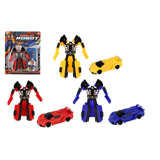 Teddies Transformer robot/auto plast 14cm 3 barvy Teddies Transformer robot/auto plast 14cm 3 barvy