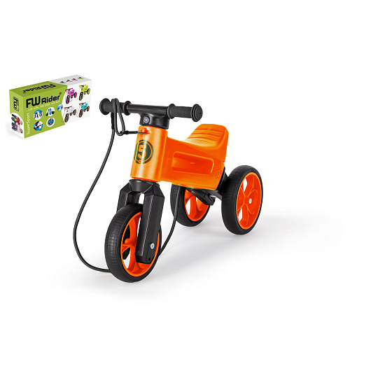 Funny Wheels Teddies Odrážedlo FUNNY WHEELS Rider SuperSport oranž. 2v1+popruh, výš. sedla 28/30cm nos. 25kg 18m+