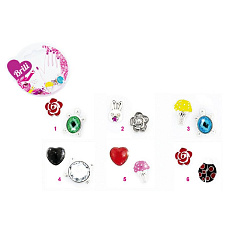 Bonaparte Briliantina Ozdoba na náramek 1,5cm kov 2ks asst na kartě Bonaparte Briliantina Ozdoba na náramek 1,5cm kov 2ks asst na kartě