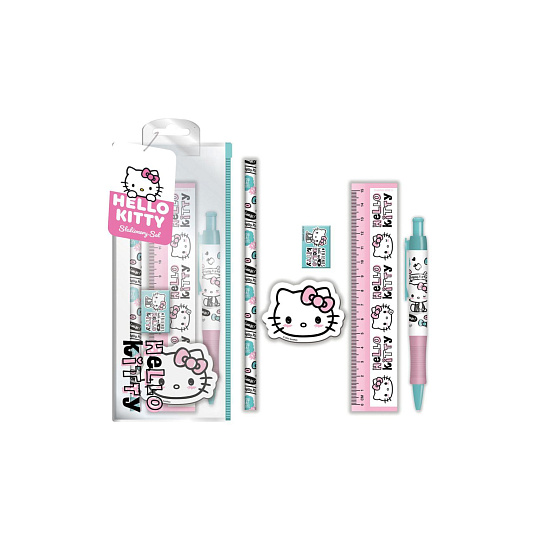 Školní set v pouzdru Hello Kitty 5ks 12ks v boxu Školní set v pouzdru Hello Kitty 5ks 12ks v boxu