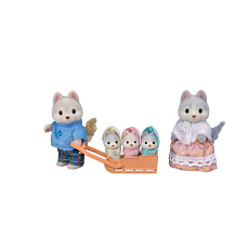 Sylvanian Families 5636 Rodina Husky s trojčaty