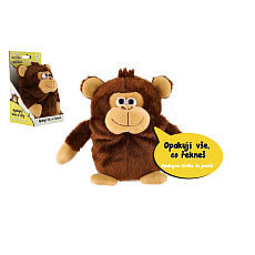Opička Tonička opakující věty plyš 18cm na baterie se zvukem v krabici 12x20x10cm v sáčku