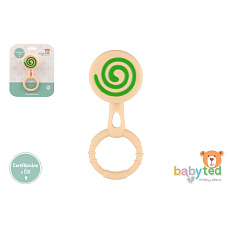 Chrastíček lízátko babyted chrastítko silikon 13x5cm na kartě 0m+