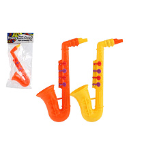 Saxofon plast 24cm 2 barvy v sáčku