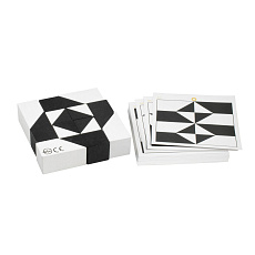 Hlavolam černobílý tangram dřevěný ve fólii