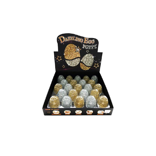 Teddies Sliz - hmota vejce třpytivé glitter 7cm asst 2 barvy