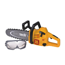 teddies Motorová pila řetězová nářadí plast 46cm s brýlemi na baterie 3xAA se zvukem se světlem v krabici