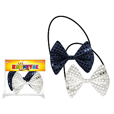 Motýlek s flitry na karneval, černý a stříbrný