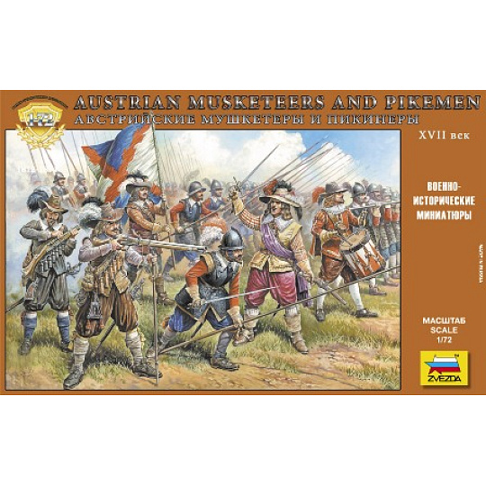 Zvezda Wargames (AoB) figurky 8061 - Austrian Musketers and Pikeman (1:72) Zvezda Wargames (AoB) figurky 8061 - Austrian Musketers and Pikeman (1:72)