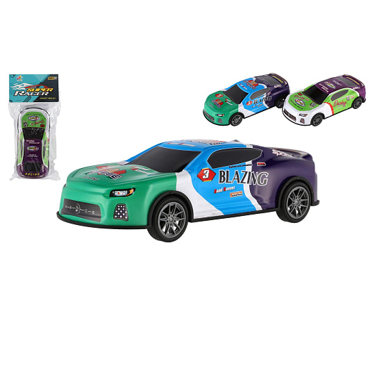 Auto závodní plast 17cm na setrvačník 2 barvy v sáčku