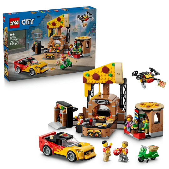 LEGO City 60496 Rozvoz pizzy a vozidla LEGO City 60496 Rozvoz pizzy a vozidla