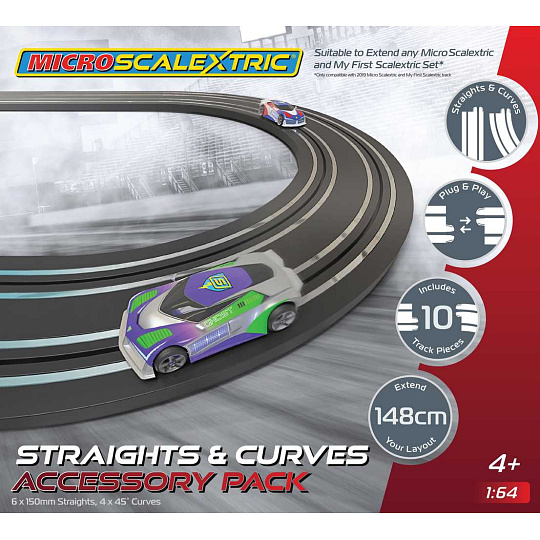 Scalextric Rozšíření trati MICRO SCALEXTRIC G8045 - Track Extension Pack - Straights & Curves Scalextric Rozšíření trati MICRO SCALEXTRIC G8045 - Track Extension Pack - Straights & Curves