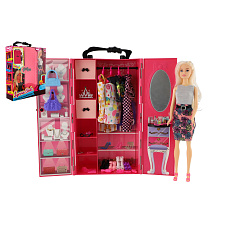 Panenka Lynna se skříní plast 30cm s doplňky v krabici 26x32x8cm Panenka Lynna se skříní plast 30cm s doplňky v krabici 26x32x8cm