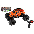 Auto RC pick up Off road terénní plast 23cm 2,4GHZ na baterie se světlem oranžový v krab. 30x15x19cm