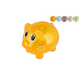 Teddies Pokladnička prasátko průhledné plast 10cm mix druhů