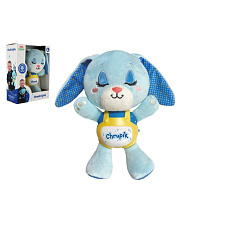 Zajíček Chrupík usínáček plyš/plast na baterie se zvukem se světlem v krabici 22x30x10,5cm 6m+