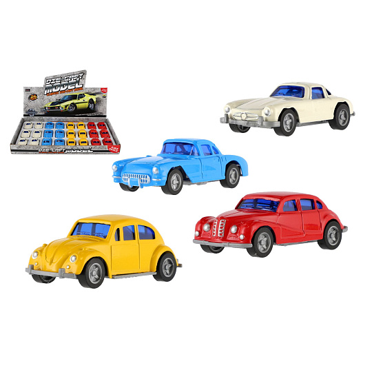 Teddies Auto mini kov/plast 7,5cm na zpětné natažení 4 barvy Teddies Auto mini kov/plast 7,5cm na zpětné natažení 4 barvy