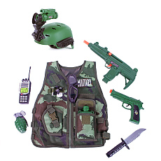 Rappa Dětská sada vesta vojenská s příslušenstvím