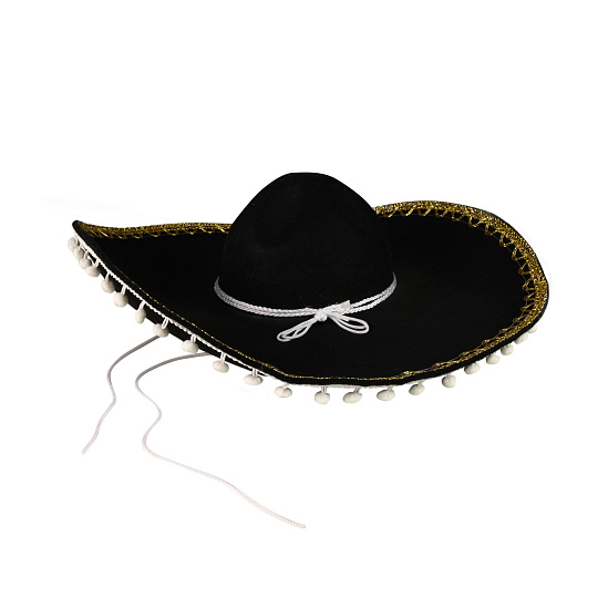 Rappa Klobouk mexické sombréro černé pro dospělé