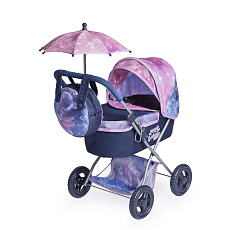 Rappa DeCuevas 85076 Skládací kočárek pro panenky se slunečníkem a taškou 2024 - 60 cm