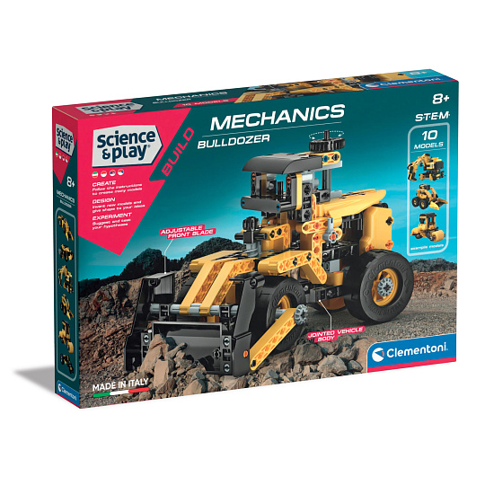 Clementoni Mechanická labolatoř - Buldozer, 10 modelů, 200 dílků