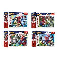 Trefl Minipuzzle 54 dílků Spidermanův čas 4 druhy v krabičce 9x6,5x4cm