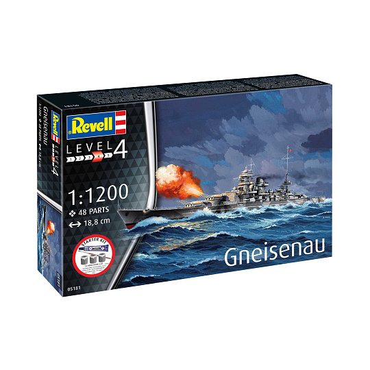 Revell Starter Kit loď 75181 - Battleship Gneisenau (1:1200) Revell Starter Kit loď 75181 - Battleship Gneisenau (1:1200)
